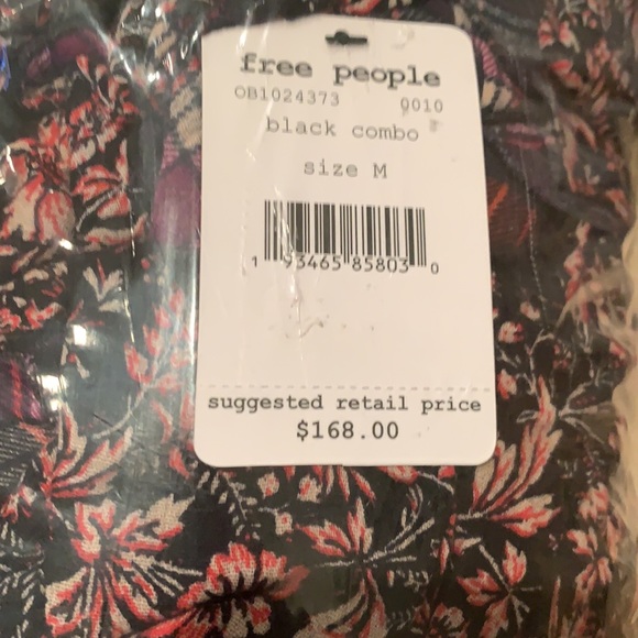 FREE PEOPLE WHAT ABOUT LOVE ONE SHOULDER FLOWY PLAID MAXI DRESS BLACK MOTIF M - Picture 15 of 16